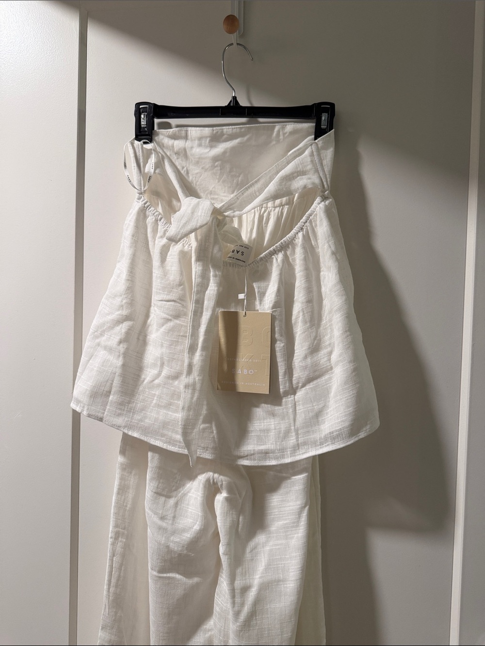 SABO White Strapless Linen Jumpsuit - Picture 5 of 8